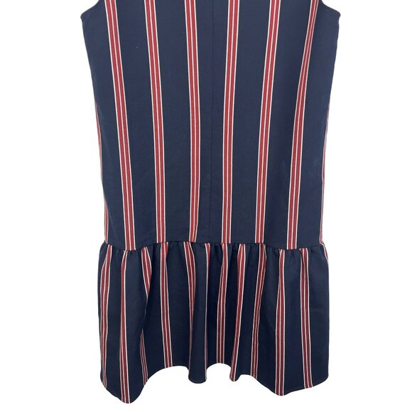 Halogen Navy Red Striped Sleeveless Mini Shift Dress Women’s XS Work Casual - Picture 11 of 12
